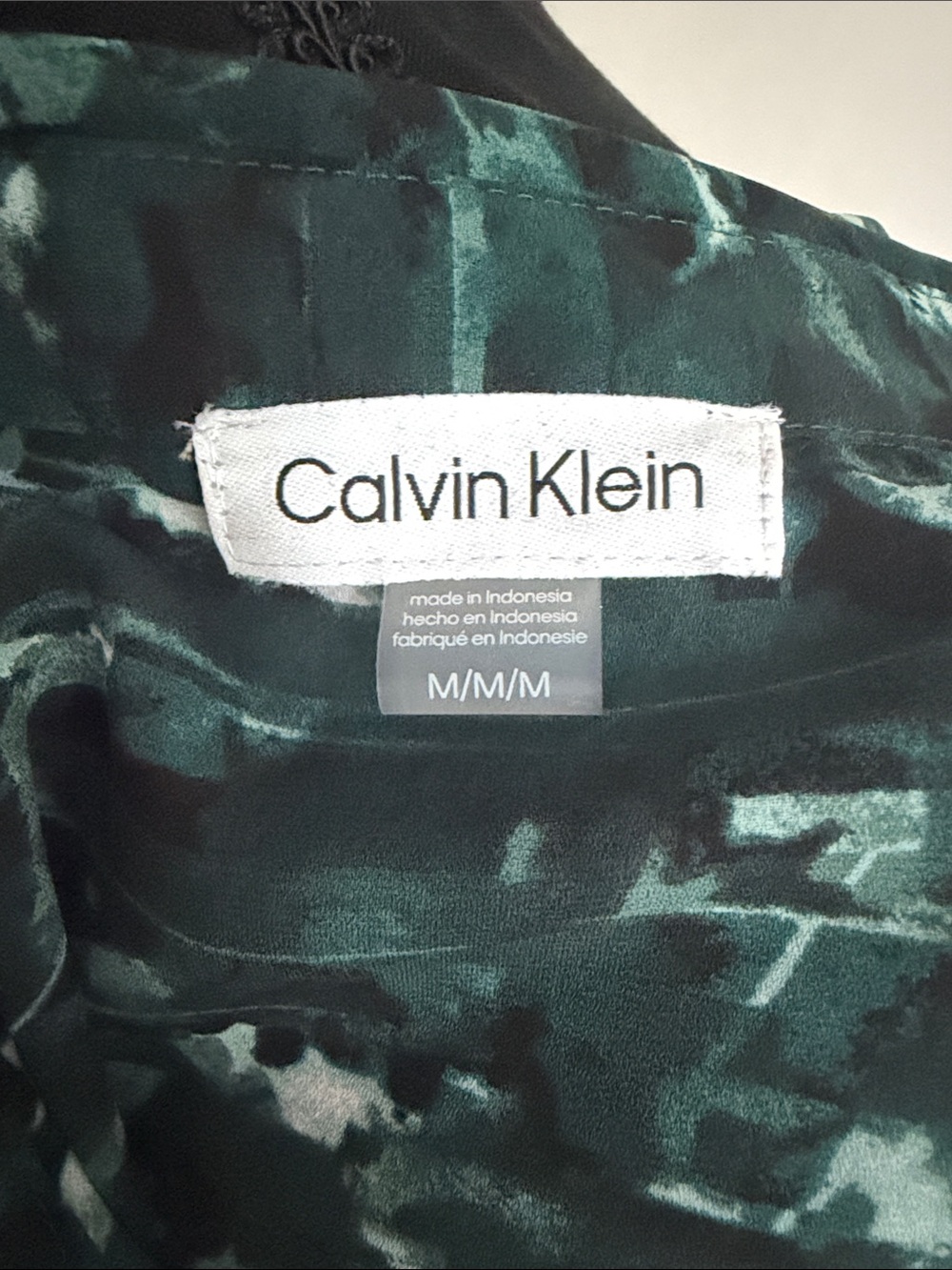 Calvin Klein Abstract Print Ruffle Front Blouse - Picture 2 of 3